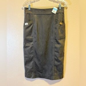 J. McLaughlin Dark Brown Midi Skirt NWT